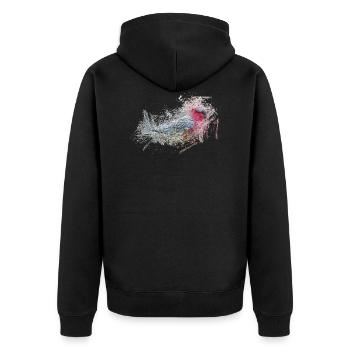Papagei - Unisex Premium Bio Zip Hoodie - Schwarz - Hinten - Nico (187cm)