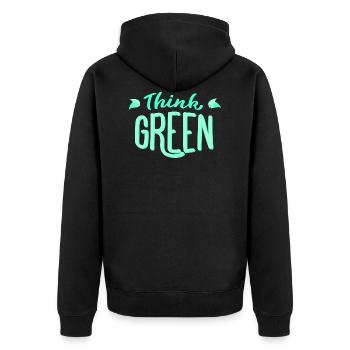 Pensez vert! Pensez vert! Écologie écologique - Veste à capuche bio Premium Unisexe - noir - Dos - Nico (187cm)