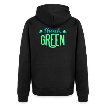 Pensez vert! Pensez vert! Écologie écologique - Veste à capuche bio Premium Unisexe - noir - Dos - Nico (187cm)