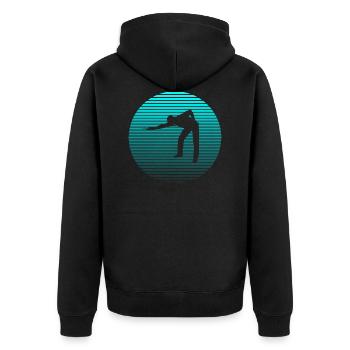 Billiard Snooker - Unisex Premium Organic Zip Hoodie - black - Back - Nico (187cm)