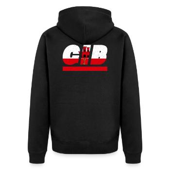 Drapeau de Gibraltar Drapeau GIB - Veste à capuche bio Premium Unisexe - noir - Dos - Nico (187cm)