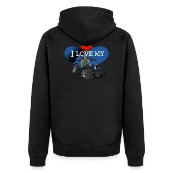 0841 0846 J'aime mon NH - Veste à capuche bio Premium Unisexe - noir - Dos - Nico (187cm)