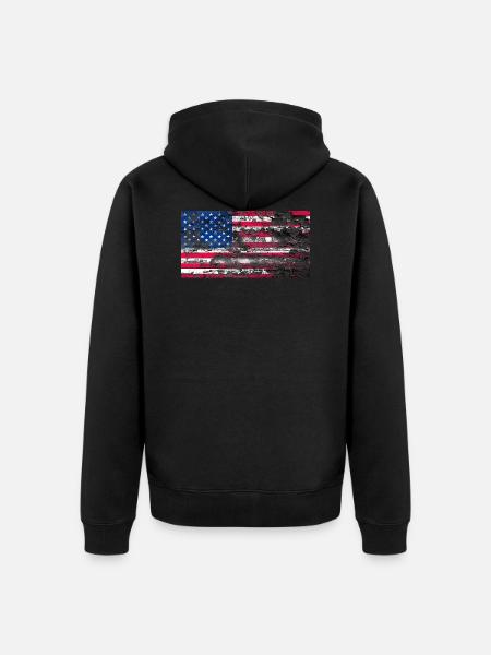 America Retro Flagge - Unisex Premium Bio Zip Hoodie - Schwarz