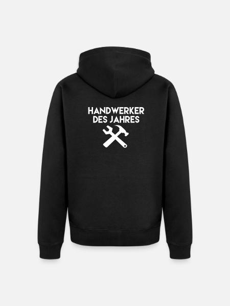 Årets håndverker håndverkspensjon sier - Premium økologisk unisex-hettejakke - svart