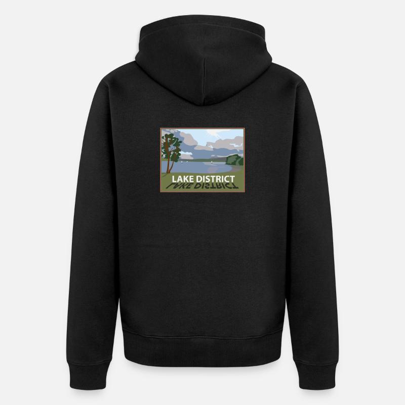 Lake District windermere dans les lacs Cumbria - Veste à capuche bio Premium Unisexe - noir