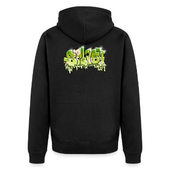 Splash Graffiti - Unisex Premium Organic Zip Hoodie - black - Back - Nico (187cm)