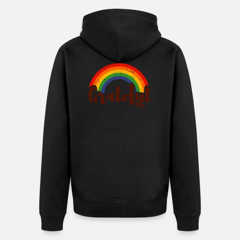 LGBT arc-en-ciel reconnaissant - Veste à capuche bio Premium Unisexe - noir