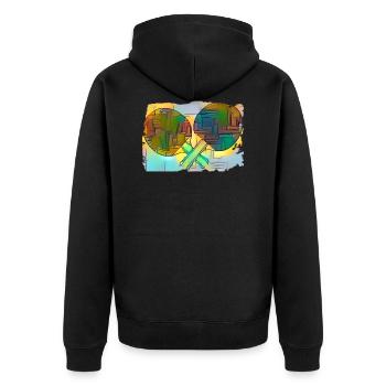 table tennis - Unisex Premium Organic Zip Hoodie - black - Back - Nico (187cm)