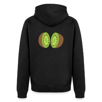 kiwi fendant 2 morceaux de kiwi - Veste à capuche bio Premium Unisexe - noir - Dos - Nico (187cm)