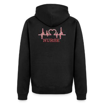 Infirmière Médecin Infirmière Hôpital - Veste à capuche bio Premium Unisexe - noir - Dos - Nico (187cm)