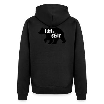 little Bear Baer Kind Tshirt - Unisex Premium Bio Zip Hoodie - Schwarz - Hinten - Nico (187cm)