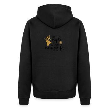 Some people are worth melting for PNG - Unisex Premium Bio Zip Hoodie - Schwarz - Hinten - Nico (187cm)