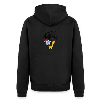 my first Christmas 4947 - Unisex Premium Bio Zip Hoodie - Schwarz - Hinten - Nico (187cm)