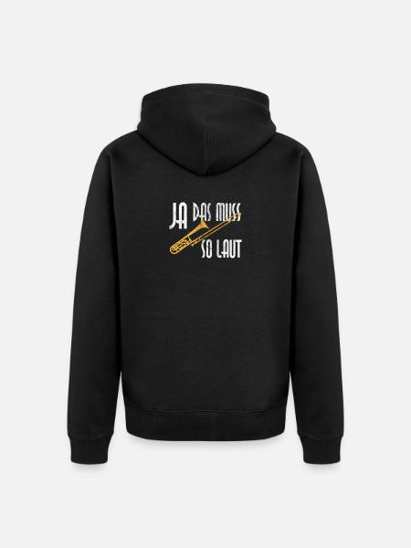 Posaune Blasmusik - Unisex Premium Bio Zip Hoodie - Schwarz