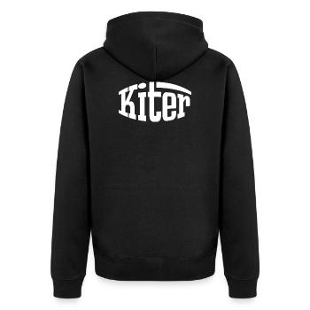 Kite Kiten Kitesurfer - Unisex Premium Bio Zip Hoodie - Schwarz - Hinten - Nico (187cm)
