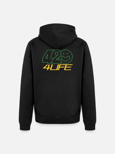 420 FOR LIFE - Unisex Premium Organic Zip Hoodie - black