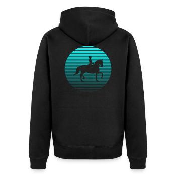 horsewoman - Unisex Premium Organic Zip Hoodie - black - Back - Nico (187cm)