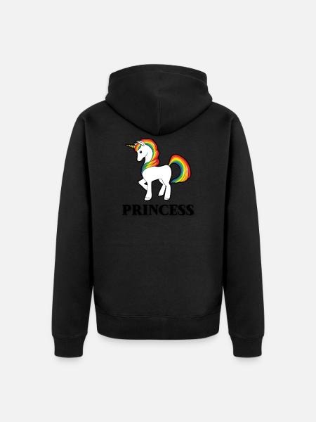 Princess - Unisex Premium Organic Zip Hoodie - black