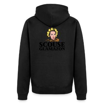 Liverpooler - Unisex Premium Bio Zip Hoodie - Schwarz - Hinten - Nico (187cm)