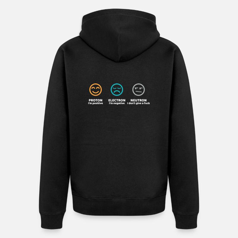 Cadeau Science Proton Electron Neutron - Veste à capuche bio Premium Unisexe - noir
