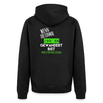 Ultra Wandern 100 km lustige Sprüche Geschenk - Unisex Premium Bio Zip Hoodie - Schwarz - Hinten - Nico (187cm)