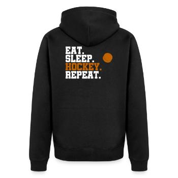 Mangez Sommeil Hockey Répétez Rondelle Cadeau - Veste à capuche bio Premium Unisexe - noir - Dos - Nico (187cm)