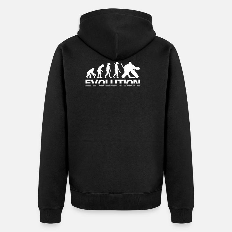 Torhüter Evolution Hockey Geschenk - Unisex Premium Bio Zip Hoodie - Schwarz