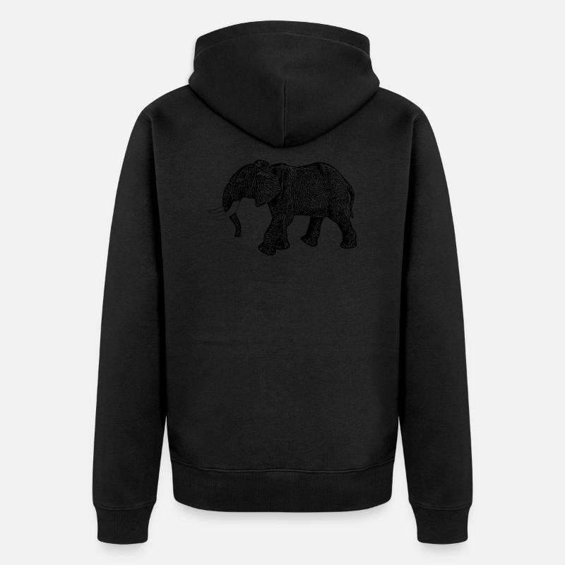 éléphant - Veste à capuche bio Premium Unisexe - noir