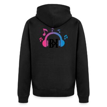 Club Disco Dj - Unisex Premium Bio Zip Hoodie - Schwarz - Hinten - Nico (187cm)