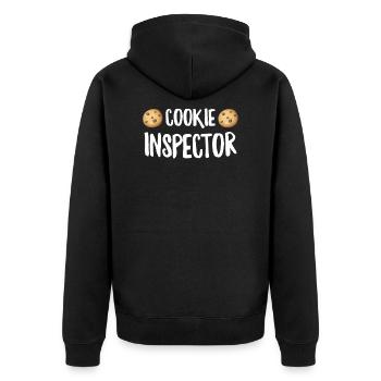 Ugly Christmas Weihnachten Cookie Lustige Sprüche - Unisex Premium Bio Zip Hoodie - Schwarz - Hinten - Nico (187cm)