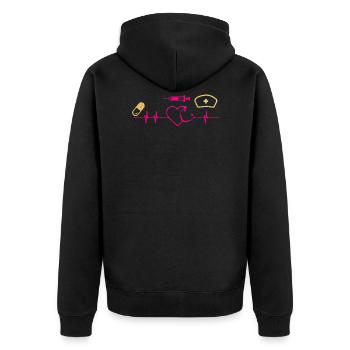 Infirmière Médecin Infirmière Hôpital - Veste à capuche bio Premium Unisexe - noir - Dos - Nico (187cm)