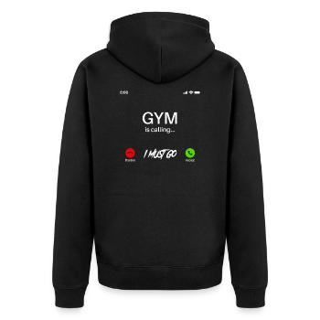 Gym appelle, je dois aller cadeau GYM - Veste à capuche bio Premium Unisexe - noir - Dos - Nico (187cm)