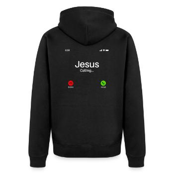 Jésus appelle un cadeau - Veste à capuche bio Premium Unisexe - noir - Dos - Nico (187cm)