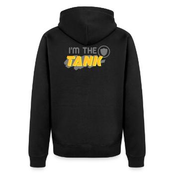 I'm the Tank (lettering) - Unisex Premium Organic Zip Hoodie - black - Back - Nico (187cm)