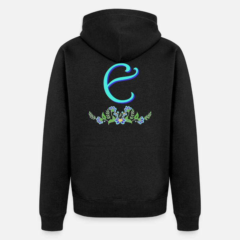 blaue blume e - Unisex Premium Bio Zip Hoodie - Schwarz