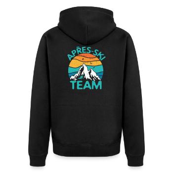 Apre Ski Team | Skifahrer Snowboarder Ski Geschenk - Unisex Premium Bio Zip Hoodie - Schwarz - Hinten - Nico (187cm)