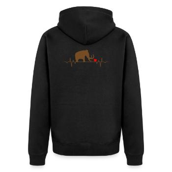 Tee shirt Cool Mammoth Heartbeat Animaux Love Heart - Veste à capuche bio Premium Unisexe - noir - Dos - Nico (187cm)