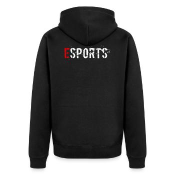 eSports Gaming - Unisex Premium Bio Zip Hoodie - Schwarz - Hinten - Nico (187cm)