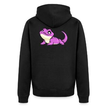 Lizard sweet pink pink gift - Unisex Premium Organic Zip Hoodie - black - Back - Nico (187cm)