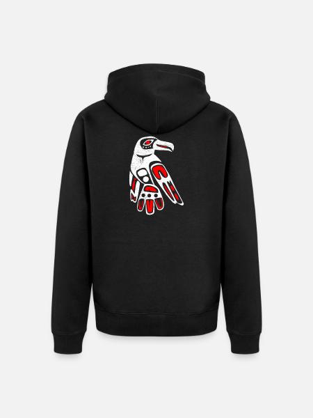 Haida Raven Funny Gift Idea - Unisex Premium Organic Zip Hoodie - black