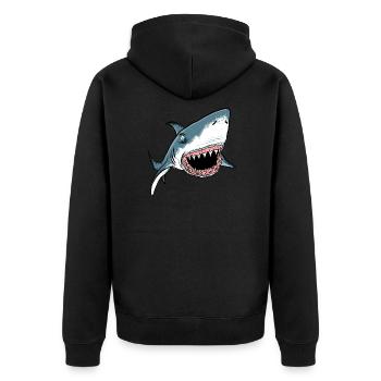 Tauch Dive Shark Hai - Unisex Premium Organic Zip Hoodie - black - Back - Nico (187cm)
