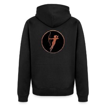 Celtic Archer - Unisex Premium Organic Zip Hoodie - black - Back - Nico (187cm)
