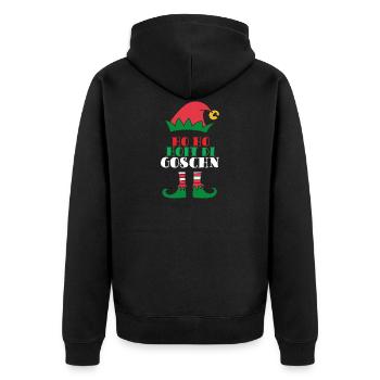Ho ho hoit di Goschn Bayerisch Geschenk - Unisex Premium Bio Zip Hoodie - Schwarz - Hinten - Nico (187cm)