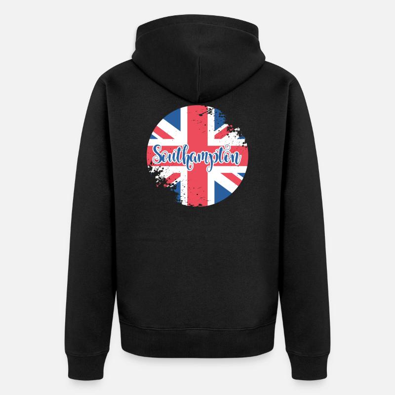 Button Southampton - Unisex Premium Bio Zip Hoodie - Schwarz