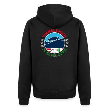 Timmelsjoch 1 - Unisex Premium Organic Zip Hoodie - black - Back - Nico (187cm)