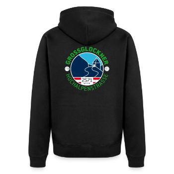 Großglockner Hochalpenstraße 1 - Unisex Premium Bio Zip Hoodie - Schwarz - Hinten - Nico (187cm)