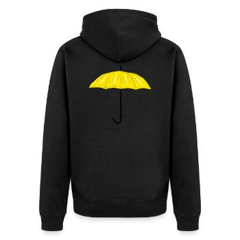 Yellow umbrella - Unisex Premium Organic Zip Hoodie - black - Back - Nico (187cm)