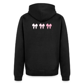Silhouette rosa Schleife Geschenkidee Ballett - Unisex Premium Bio Zip Hoodie - Schwarz - Hinten - Nico (187cm)