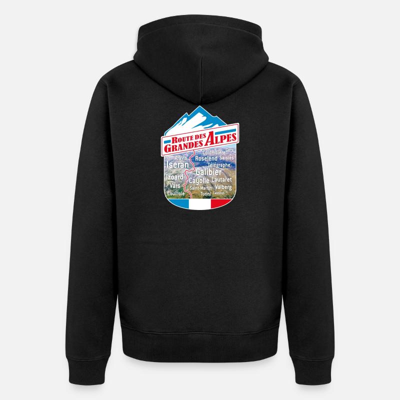 Route des Grandes Alpes 2 - Veste à capuche bio Premium Unisexe - noir