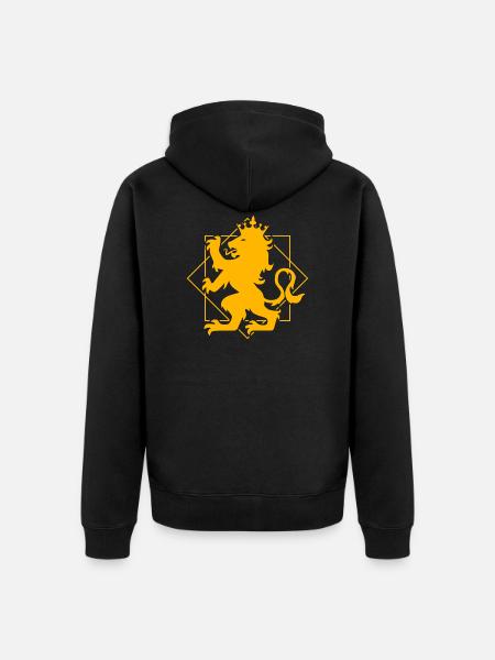 Ritter Löwenwappen Heraldik Geschenkidee - Unisex Premium Bio Zip Hoodie - Schwarz